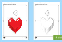 Simple Valentine'S Pixel Heart Pop Up Card Paper Craft With Regard To Quality Pixel Heart Pop Up Card Template