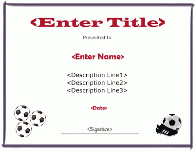 Soccer Certificate Template Inside Soccer Certificate Template