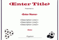 Soccer Certificate Template Throughout Free Soccer Certificate Template Free