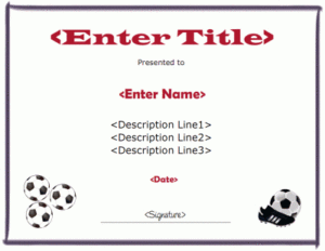 Soccer Certificate Template Throughout Free Soccer Certificate Template Free