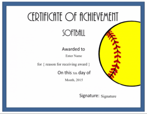 Softball Certificate Templates Free (2) Templates Example In Softball Certificate Templates