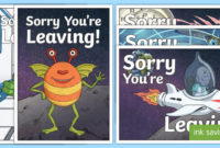 Sorry You&amp;#039;Re Leaving! Greetings Cards (Teacher Made) With Professional Sorry You Re Leaving Card Template