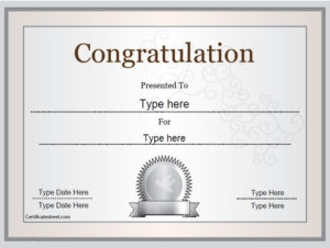 Special Certificates Congratulations Certificate Intended For Congratulations Certificate Word Template