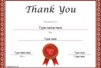 Special Certificates Thank You Certificate Template Inside Thanks Certificate Template