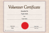 Special Certificates Volunteer Certificate Template Intended For Volunteer Certificate Templates