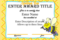 Spelling Bee Award Certificate Template. Spelling Bee Free With Regard To Spelling Bee Award Certificate Template