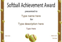 Sports Certificates Softball Certificate Throughout Softball Certificate Templates