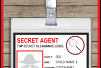Spy Or Secret Agent Badge Template – Red With Regard To Professional Spy Id Card Template