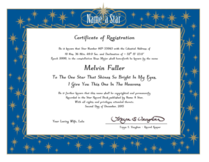 Star Naming Certificate Template | Certificate Templates Inside Star Naming Certificate Template