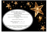 Star Naming Certificate Templates (15+ Free Official Looking Regarding Star Performer Certificate Templates