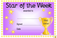 Star Of The Week Award Certificate Template Violet In Star Of The Week Certificate Template