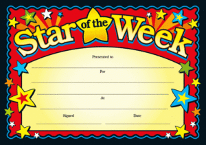 Star Of The Week Certificate Template (2) Templates Within Best Star Of The Week Certificate Template