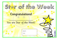 Star Of The Week Certificates (Sb1917) Sparklebox Within Best Star Of The Week Certificate Template