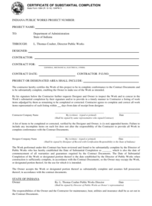 State Form 1084 Download Printable Pdf Or Fill Online Intended For Certificate Of Substantial Completion Template