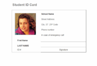 Student Identification Card Pertaining To Printable High School Id Card Template