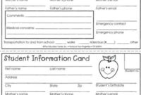 Student Information Card | Student Information, Student Info Throughout Student Information Card Template