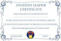 Student Leadership Certificate: 10+ Best Student Leadership For Leadership Award Certificate Template