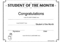 Student Of The Month Award Template | Education World In Best Teacher Of The Month Certificate Template