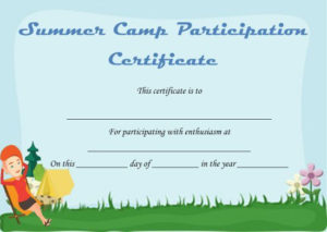 Summer Camp Certificate Templates: 15+ Templates To Throughout 11+ Summer Camp Certificate Template