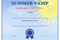 Summer Camp Certificates Free Printable Allfreeprintable Within Summer Camp Certificate Template