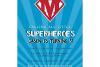 Superhero Birthday Invitation (5X7) With Free Superhero Birthday Card Template