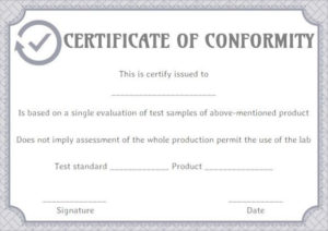 Supplier Certificate Of Conformance Templates | Printable Pertaining To Printable Certificate Of Conformance Template Free