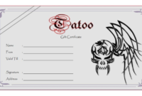 Tattoo Gift Certificate Template (5) Templates Example Regarding Tattoo Gift Certificate Template