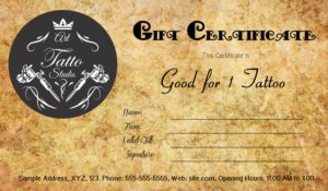 Tattoo Gift Certificate Template #Gift #Certificate Inside Tattoo Gift Certificate Template