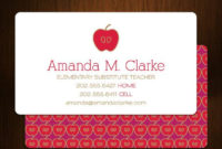 Teacher Business Card Calling Card Mommy Card Contact Card Within Free Business Cards For Teachers Templates Free