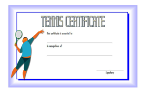 Tennis Certificate Template Free 2 In 2020 | Certificate Pertaining To Best Tennis Certificate Template Free