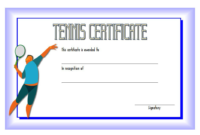 Tennis Certificate Template Free 2 In 2020 | Certificate Pertaining To Tennis Gift Certificate Template
