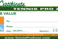 Tennis Pro Zone Gift Certificates Tennis Pro Zone Academy With Regard To Quality Tennis Gift Certificate Template