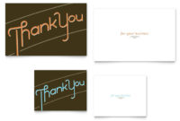 Thank You Note Card Template Design With Regard To Thank You Note Card Template