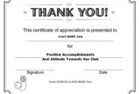 Thanks Certificate Template In 2020 | Certificate Of In Free Certificate Of Appreciation Template Free Printable