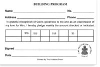 The Hubbard Press Standard Pledge Cards Inside 11+ Building Fund Pledge Card Template