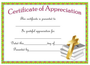 Thoughtful Pastor Appreciation Certificate Templates To With Christian Certificate Template