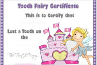 Tooth Fairy Certificate Regarding Free Tooth Fairy Certificate Template