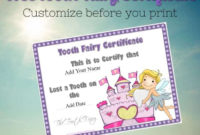 Tooth Fairy Certificate With 11+ Free Tooth Fairy Certificate Template