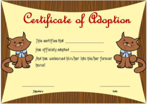 Toy Adoption Certificate Template : 13+ Free Word Templates Within Printable Toy Adoption Certificate Template