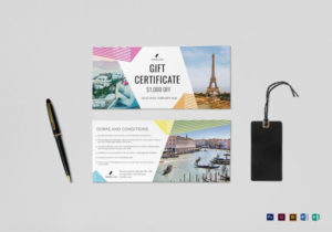 Travel Gift Certificate Template $12 Formats Included With Regard To Gift Certificate Template Indesign