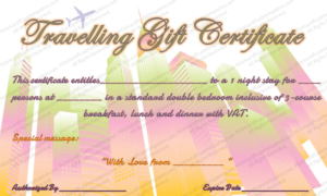 Travelling Gift Certificate Template In 2020 | Gift For Free Travel Gift Certificate Template