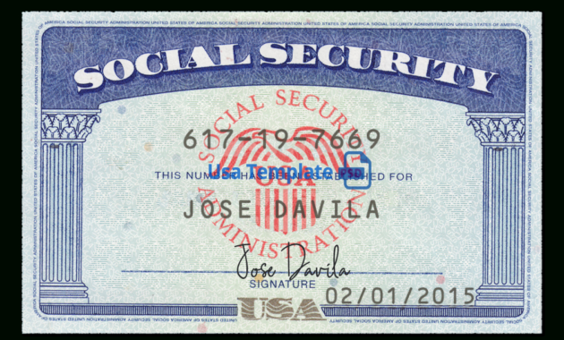 Usa Social Security Card Psd Template: Ssn Psd Template Within 11+ Ss Card Template