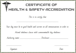 Veterinary Health Certificate Template (1 Regarding Printable Dog Vaccination Certificate Template