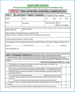 Veterinary Health Certificate Template (3) Templates With Regard To Professional Rabies Vaccine Certificate Template