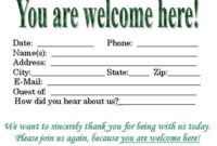 Visitor Card Template You Can Customize | Church Visitor For Free Church Visitor Card Template