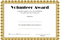 Volunteer Award Certificate Template Free 4 Di 2020 Throughout Free Volunteer Award Certificate Template
