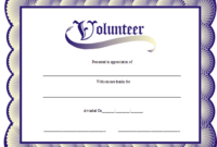 Volunteer Certificate Printable Certificate | Volunteer With Regard To Volunteer Of The Year Certificate Template