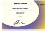 Volunteer Certificate Template Pdf Templates | Jotform Throughout Free Volunteer Award Certificate Template