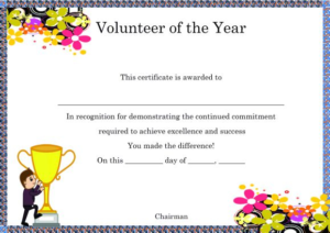 Volunteer Of The Year Certificate Template (4) Templates Pertaining To Volunteer Of The Year Certificate Template