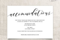 Wedding Accommodations Template | Printable Accommodations With Regard To Best Wedding Hotel Information Card Template